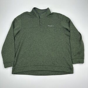 Eddie Bauer Radiator Fleece Sweater Mens 2XL Green T Snap Pullover Outdoor